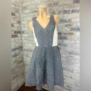 Sachin & Babi Black & White‎ Sleeveless A-Line Cross Strap Back Dress Sz 6 NWT